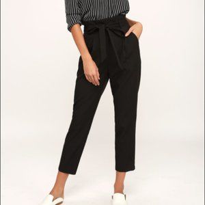 Black Paper Bag Waist Pant